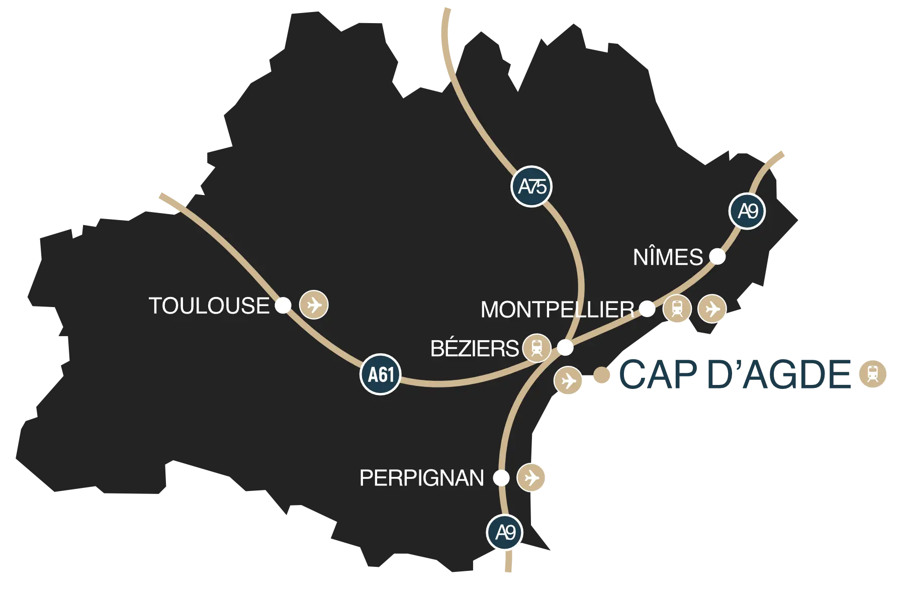 Localisation Vibes Resort Cap d'Agde